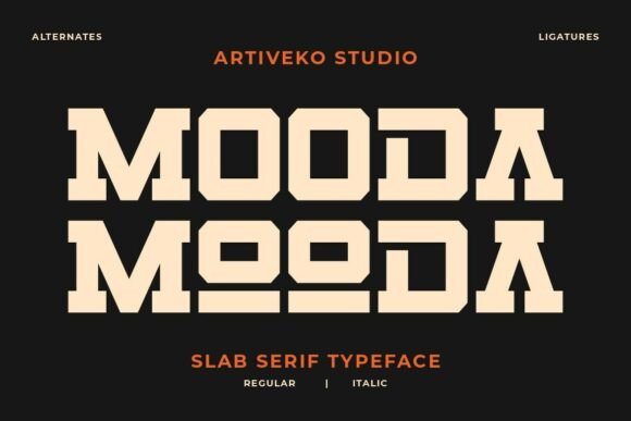 Mooda Typeface: Bold Serif for Campaign Impact